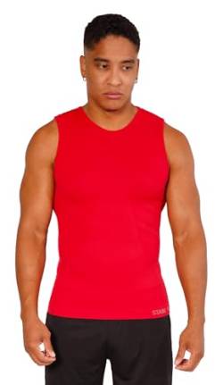 Tanktop Unterzieh-Shirts Ärmellos Seamless - WARM UP -, Herren Sport Top | Farbe: Rot | Grösse: S/M von STARK SOUL