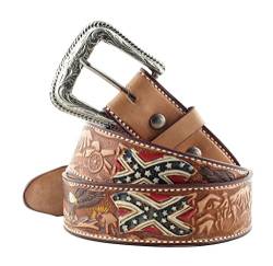 STARS & STRIPES Ledergürtel bzw. Westerngürtel WG-12 Ledergürtel Westerngürtel Westernkleidung Cowboygürtel Belt (91 cm) Braun von STARS & STRIPES