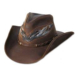 STARS & STRIPES Lederhut Westernhut Country Cowboy Cowgirl Outdoor »Outback« Braun Gr.L von STARS & STRIPES