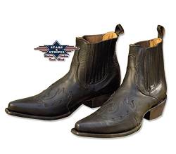 STARS & STRIPES Stiefelette Schwarz Cowboystiefelette Echtleder Unisex WB 08, Schuhgröße:41 von STARS & STRIPES