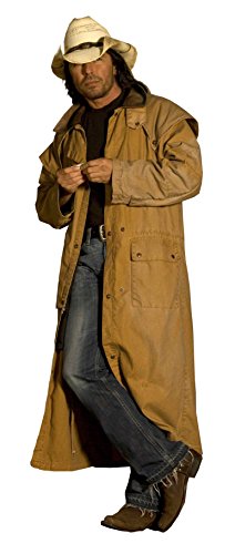 STARS & STRIPES Western Duster Goldfield - Westernwear-Shop Edition Westernkleidung Outdoor Bekleidung Herren Freizeitjacke Outdoorjacke Westernjacke Herren Oilskin Duster (X-Large) Beige (2XL) von STARS & STRIPES