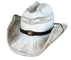 STARS & STRIPES Western Strohhut Snake Westernhut Cowboyhut Westernkleidung Strohhut für Damen und Herren (Medium) Beige von STARS & STRIPES