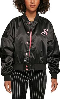 STARTER BLACK LABEL Damen Collegejacke Ladies Starter Satin College Jacket, Farbe black, Größe M von STARTER BLACK LABEL