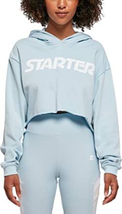 STARTER BLACK LABEL Damen Kapuzenpullover Ladies Starter Cropped Hoody, Farbe icewaterblue, Größe L von STARTER BLACK LABEL