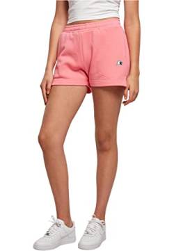 STARTER BLACK LABEL Damen Kurze Hose Ladies Starter Essential Sweat Shorts, Farbe pinkgrapefruit, Größe M von STARTER BLACK LABEL