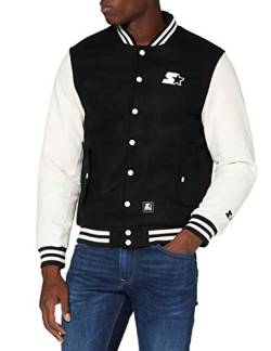 STARTER BLACK LABEL Herren College Jacket College-Jacke, Black/White, L von STARTER BLACK LABEL