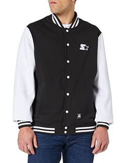STARTER BLACK LABEL Herren Jacke Starter College Fleece Jacket, black/white, XL von STARTER BLACK LABEL