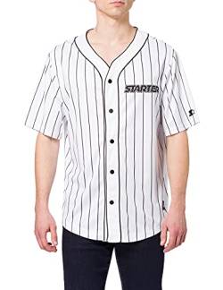 STARTER BLACK LABEL Herren Shirt Starter Baseball Jersey Bowlinghemd, White, L von STARTER BLACK LABEL