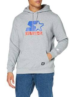 STARTER BLACK LABEL Two Color Logo Hoody, Farbe h.Grey, Größe M von STARTER BLACK LABEL