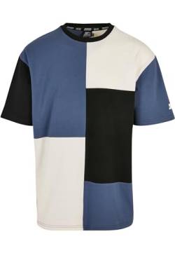 Starter Herren T-Shirt Starter Patchwork Oversize Tee vintageblue/Black/palewhite M von STARTER BLACK LABEL