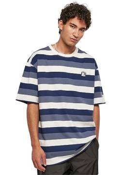 Starter Herren T-Shirt Starter Sun Stripes Oversize Tee darkblue/vintageblue/palewhite XXL von STARTER BLACK LABEL