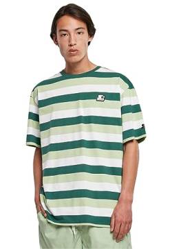 Starter Herren T-Shirt Starter Sun Stripes Oversize Tee darkfreshgreen/vintagegreen/White M von STARTER BLACK LABEL