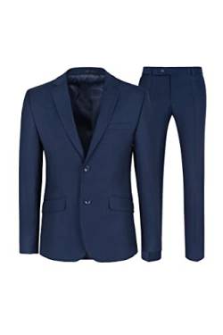 STENSER Herren Anzüge 2 Teilig Slim-Fit, Blau von STENSER