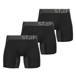 Step One Herren Boxershorts - 3er Pack I feuchtigkeitsabweisende Männer Boxershorts, mit 3D Tasche + Scheuerschutz, organische Bambus Unterwäsche von STEP ONE