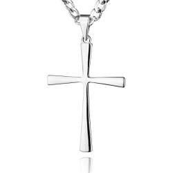 STERLL Herren Halskette Echt Silber Kreuz-Anhänger aus Sterlingsilber 925 60cm Eco-Verpackung Geschenke für Männer von STERLL
