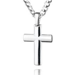 STERLL Herren Halskette Silber 925 Kreuz-Anhänger aus Sterlingsilber 55cm Eco-Verpackung Geschenkideen für Männer von STERLL