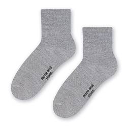 STEVEN Vier Pack Merinowolle Socken Für Herren, Merinowolle Socken Für Herren Wadenmitte Gemütlich Anzugsocken aus für der Geschäftsmann Merino Superweichen Dünne Grau, EU41-43 von STEVEN