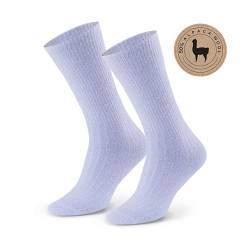 Socken 50% Alpaka Wolle für Damen und Herren - Hypoallergen Thermoisolierend Nahtlos, mit Sanftem Bund Bequem und Angenehm im Griff, 35-37, Farbe Blau von STEVEN