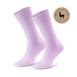 Socken 50% Alpaka Wolle für Damen und Herren - Hypoallergen Thermoisolierend Nahtlos, mit Sanftem Bund Bequem und Angenehm im Griff, 35-37, Farbe Hellviolett von STEVEN