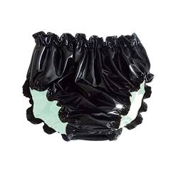 Glänzende PVC-Lederhöschen für Damen, Spleiß-Slip, Nachtclub, glänzend, wasserdicht, Unterwäsche, Bühnenauftritt, hellgrün, XXXL von STHEFF