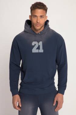 Große Größen STHUGE Hoodie mit Vintage Look, Herren, blau, Größe: 5XL, Baumwolle, STHUGE von STHUGE