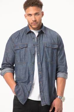 Große Größen STHUGE Jeans-Hemd, Herren, blau, Größe: 7XL, Baumwolle, STHUGE von STHUGE