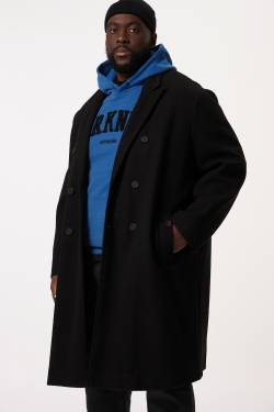 Große Größen STHUGE Wolloptik-Mantel, Herren, schwarz, Größe: XL, Polyester, STHUGE von STHUGE