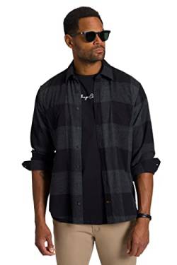 STHUGE Herren Flanellhemd Streifen MF, 1/1, Kent Hemd, Graphitgrau, 3XL von STHUGE