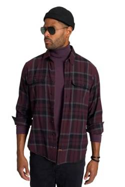 STHUGE Herren Karohemd Flanell, Mf,kent Hemd, Aubergine, XL EU von STHUGE