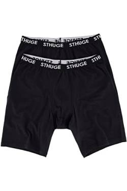 STHUGE Herren Unterhose Lang FLEXLASTIC 3er Pack Boxershorts, Black Beauty, 10 (2er von STHUGE