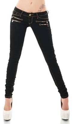 Damen Jeans Low Rise Hüftjeans Hose Röhrenjeans Skinny Slim Fit Stretch XS-XL (DE/NL/SE/PL, Alphanumerisch, M, Regular, Regular, Schwarz/238) von STIDIA