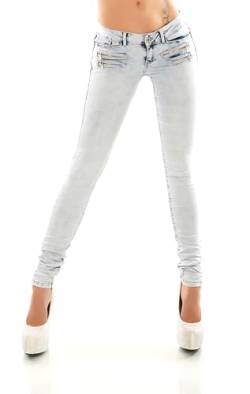 Damen Jeans Low Rise Hüftjeans Hose Röhrenjeans Skinny Slim Fit Stretch XS-XL (DE/NL/SE/PL, Alphanumerisch, XL, Regular, Regular, Hellblau/81-3) von STIDIA