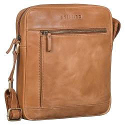 STILORD 'Alwin' Umhängetasche Herren Leder Schultertasche Männer Tablettasche 10 Zoll Vintage Crossbody Bag Retro Tasche Leder, Farbe:taranto - braun von STILORD