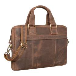 STILORD 'Andrew' Vintage Business Ledertasche Klassische Aktentasche für Herren und Damen 13,3 Zoll Laptoptasche für Arbeit Büro Aufsteckbar, Farbe:Veleta - braun von STILORD