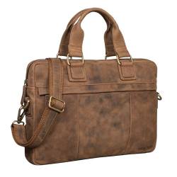 STILORD 'Andrew' Vintage Business Ledertasche Klassische Aktentasche für Herren und Damen 13,3 Zoll Laptoptasche für Arbeit Büro Aufsteckbar, Farbe:aneto - braun von STILORD