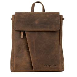 STILORD 'Anita' Lederrucksack Damen Klein Vintage City Rucksack Daypack für iPad 9.7 Zoll Rucksackhandtasche Shopping Freizeit aus Echtem Leder, Farbe:sepia - braun von STILORD