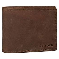 STILORD 'Antonio' Brieftasche Leder RFID und NFC Schutz Portemonnaie Herren Geldbörse Geldbeutel Portmonee Etui EC-Kartenfach Leder Vintage Leder, Farbe:Antero - braun von STILORD