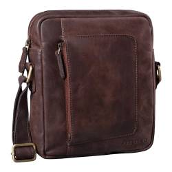 STILORD 'Ashton' Herren Leder Tasche zum Umhängen Vintage Herrentasche Ledertasche Crossbody Bag Kleine Messenger Bag für Männer Umhängetasche Echtleder, Farbe:lyon - braun von STILORD