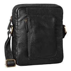 STILORD 'Ashton' Herren Leder Tasche zum Umhängen Vintage Herrentasche Ledertasche Crossbody Bag Kleine Messenger Bag für Männer Umhängetasche Echtleder, Farbe:schwarz von STILORD