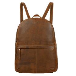 STILORD 'Conner' Leder-Rucksack groß Vintage Daypack Backpack Unirucksack Rucksackhandtasche Business 13,3 Zoll Laptop A4 echtes Rindsleder, Farbe:mocca - dunkelbraun von STILORD