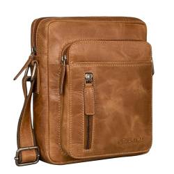 STILORD 'Dain' Schultertasche Herren Leder Umhängetasche Herrentasche zum Umhängen Herrenhandtasche Echtleder Crossbody Bag Ledertasche Vintage Tasche, Farbe:perugia - braun von STILORD