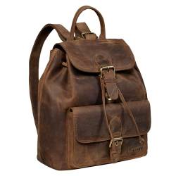 STILORD Damen-Rucksack aus Leder braun - Cityrucksack 13 Zoll - Vintage Backpack Frauen-Rucksack für Arbeit, Reisen, Shopping & mehr 'Destiny' von STILORD