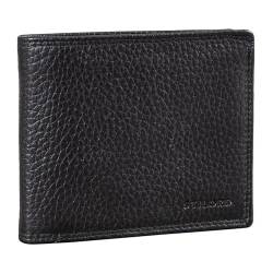 STILORD 'Derek' RFID Portemonnaie Leder Herren Geldbörse mit NFC Protector Brieftasche Vintage Echtleder Geschenkidee in Geschenkbox, Farbe:schwarz von STILORD