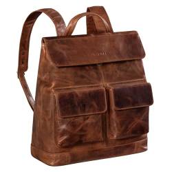 STILORD 'Drew' Vintage Rucksack Groß Leder XL Backpack für Damen Herren Laptop Rucksack 16 Zoll Arbeitsrucksack Reiserucksack Lehrerrucksack aus Echt Leder, Farbe:Kara - Cognac von STILORD