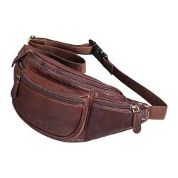 STILORD 'Eliah' Vintage Gürteltasche Leder Bauchtasche Hüfttasche Kamera Handy Reise Festival Unisex Echtleder, Farbe:maraska - Dunkelbraun von STILORD