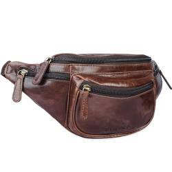 STILORD 'Eliah' Vintage Gürteltasche Leder Bauchtasche Hüfttasche Kamera Handy Reise Festival Unisex Echtleder, Farbe:schokoladen - braun von STILORD