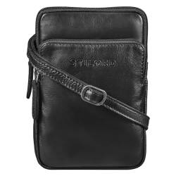 STILORD 'Elin' Brustbeutel Leder groß Brusttasche für Herren Damen Handy Umhängetasche aus echtem Vintage Leder, Farbe:schwarz von STILORD