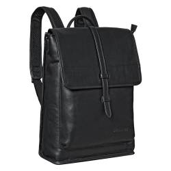 STILORD 'Foster' Lederrucksack Groß Fahrrad Rucksack Vintage Leder Rucksack für Laptop Business Backpack Arbeitsrucksack für Herren Damen Echtleder, Farbe:schwarz von STILORD