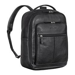 STILORD 'Gordon' Rucksack Leder Herren und Damen Messenger Rucksack Laptop 17 Zoll Lederrucksack Damen Business Rucksack Herren, Farbe:schwarz von STILORD