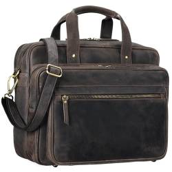 STILORD Herren-Businesstasche aus Leder braun - große 15,6 Zoll Laptoptasche - Männer-Aktentasche - Vintage Umhängetasche aus Rindsleder 'Walt' von STILORD